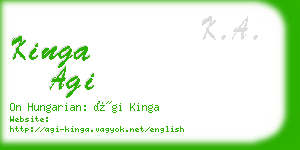 kinga agi business card